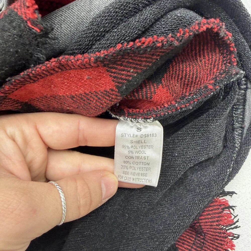 Oli & Hali Jacket Womens Small Red Plaid Flannel Hooded Button Front Layered